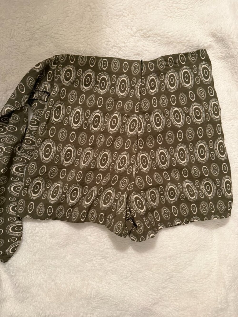 Zara Olive Green Printed Tie-Waist Skort - Picture 4 of 4